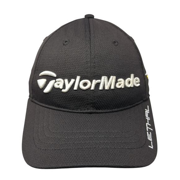 TaylorMade Lethal Slideback Hat Black One Size Embroidered Vent Holes - Picture 1 of 10